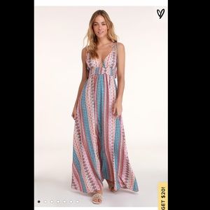 Adorable Maxi Multi color print dress from Lulu’s